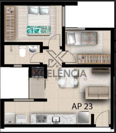Imagem Apartamento com 2 Quartos à Venda, 49 m² em Boneca Do Iguaçu - São José Dos Pinhais