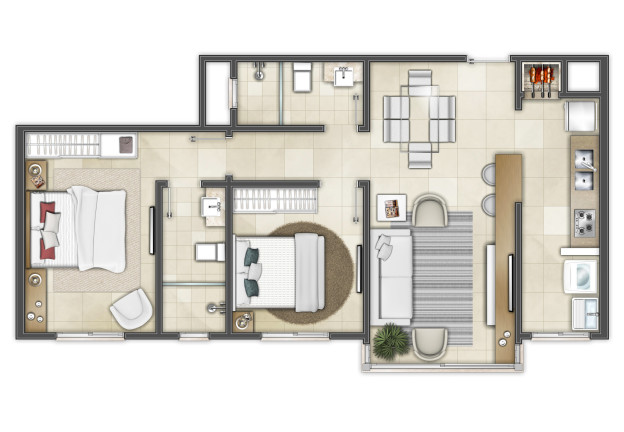Imagem Apartamento com 1 Quarto à Venda, 49 m² em Centro - Torres
