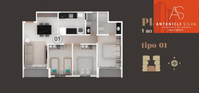 Imagem Apartamento com 2 Quartos à Venda, 51 m² em Jardim Cidade Universitária - João Pessoa