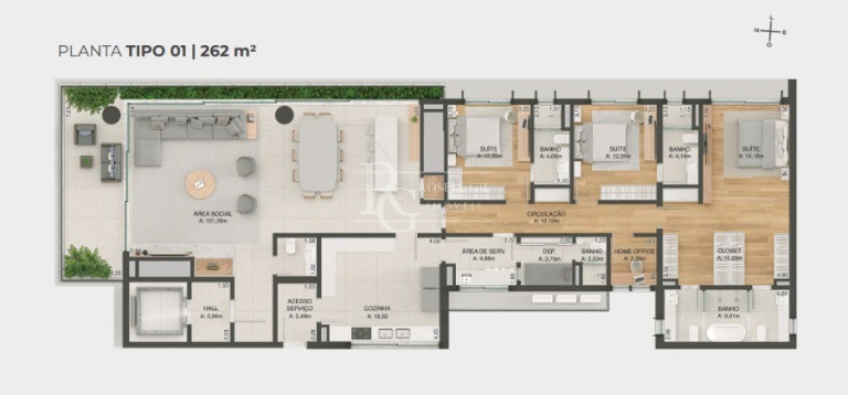 Apartamento com 3 Quartos à Venda, 268 m² em Bela Vista - Porto Alegre