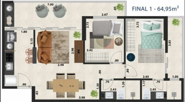 Imagem Apartamento com 2 Quartos à Venda, em Marapé - Santos Imagem Apartamento com 2 Quartos à Venda, em Marapé - Santos