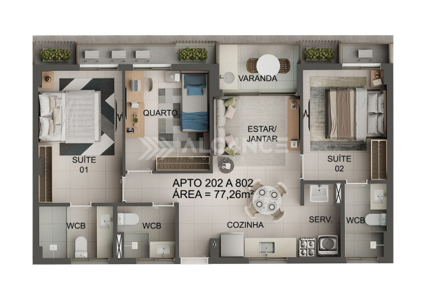 Imagem Apartamento com 3 Quartos à Venda, 77 m² em Jardim Oceania - João Pessoa Imagem Apartamento com 3 Quartos à Venda, 77 m² em Jardim Oceania - João Pessoa