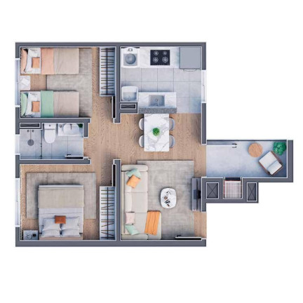Imagem Apartamento com 2 Quartos à Venda, 42 m² em Colônia Antônio Prado - Almirante Tamandare Imagem Apartamento com 2 Quartos à Venda, 42 m² em Colônia Antônio Prado - Almirante Tamandare
