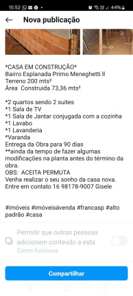 Imagem Casa com 2 Quartos à Venda, 200 m² em Esplanada Primo Meneghetti - Franca Imagem Casa com 2 Quartos à Venda, 200 m² em Esplanada Primo Meneghetti - Franca