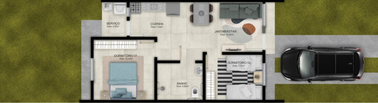 Imagem Casa de Condomínio com 2 Quartos à Venda, 40 m² em Piratini - Alvorada Imagem Casa de Condomínio com 2 Quartos à Venda, 40 m² em Piratini - Alvorada