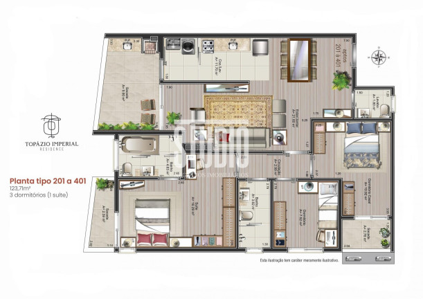 Imagem Apartamento com 3 Quartos à Venda, 123 m² em Aurora - Carlos Barbosa Imagem Apartamento com 3 Quartos à Venda, 123 m² em Aurora - Carlos Barbosa