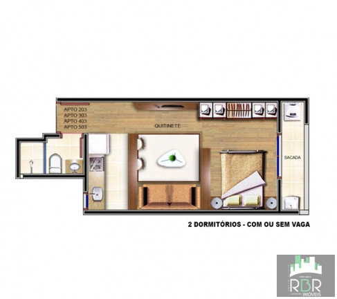 Imagem Apartamento com 2 Quartos à Venda, 55 m² em Caxias Do Sul