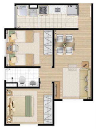 Imagem Imóvel com 3 Quartos à Venda, 61 m² em Itaquera - São Paulo Imagem Imóvel com 3 Quartos à Venda, 61 m² em Itaquera - São Paulo
