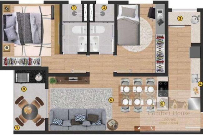 Imagem Apartamento com 2 Quartos à Venda, 58 m² em Vila Valparaíso - Santo André