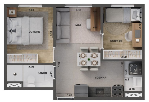 Imagem Imóvel com 2 Quartos à Venda, 34 m² em Mooca - São Paulo