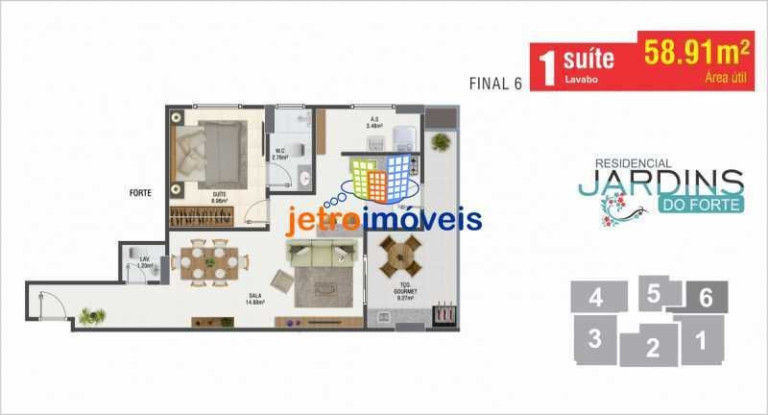 Imagem Apartamento à Venda, 54 m² em Canto Do Forte - Praia Grande Imagem Apartamento à Venda, 54 m² em Canto Do Forte - Praia Grande