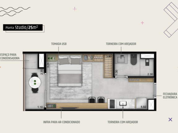 Imagem Studio com 1 Quarto à Venda, 25 m² em Pinheiros - São Paulo