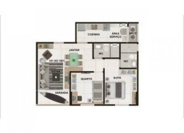 Foto do imóvel Apartamento com 2 Quartos à Venda, 57 m² em Casa Amarela - Recife