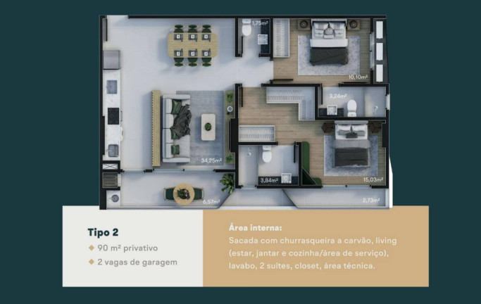 Imagem Apartamento com 3 Quartos à Venda, 123 m² em Perequê - Porto Belo