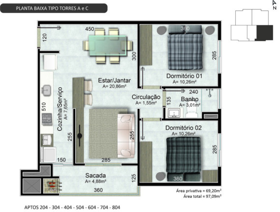 Imagem Apartamento com 2 Quartos à Venda, 72 m² em Universitário - Lajeado Imagem Apartamento com 2 Quartos à Venda, 72 m² em Universitário - Lajeado