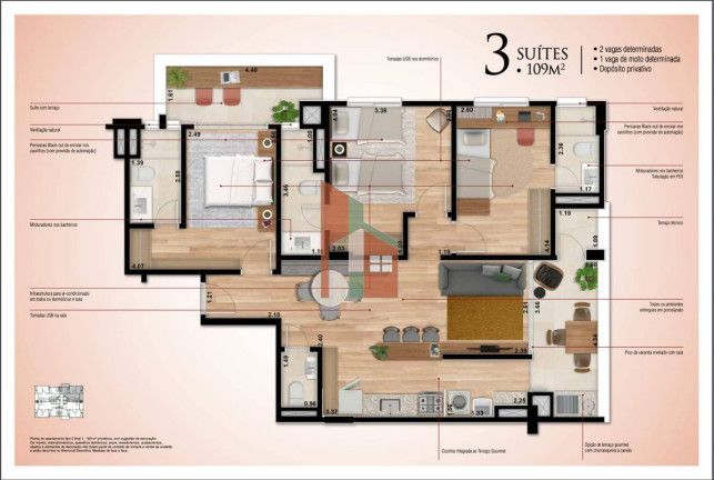 Apartamento com 2 Quartos à Venda, 69 m² em Jardim Alvinópolis - Atibaia