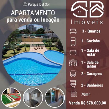 Imagem Apartamento com 3 Quartos à Venda, 70 m² em Parque Iracema - Fortaleza