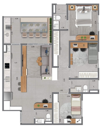 Imagem Imóvel com 2 Quartos à Venda, 107 m² em Medeiros - Jundiaí
