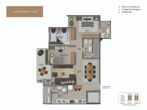 Imagem Apartamento com 3 Quartos à Venda, 108 m² em Itacorubi - Florianópolis