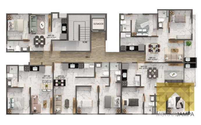Imagem Apartamento com 1 Quarto à Venda, 32 m² em Brisamar - João Pessoa