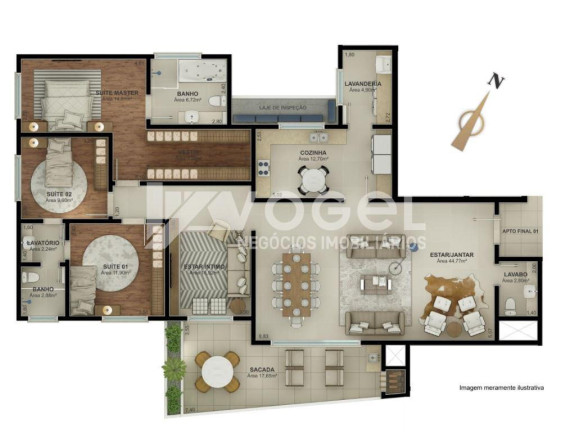 Imagem Apartamento com 3 Quartos à Venda, 132 m² em Morro Do Espelho - Sao Leopoldo