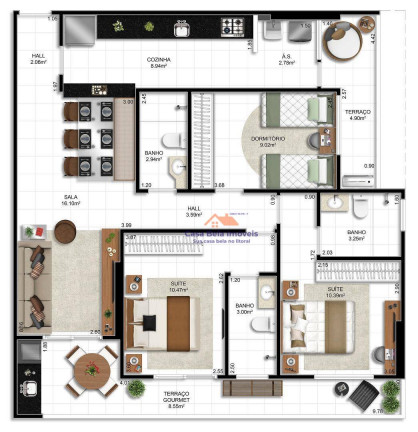 Imagem Apartamento com 3 Quartos à Venda, 100 m² em Vila Assunção - Praia Grande