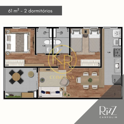 Imagem Apartamento com 2 Quartos à Venda, 57 m² em Parque Campolim - Sorocaba