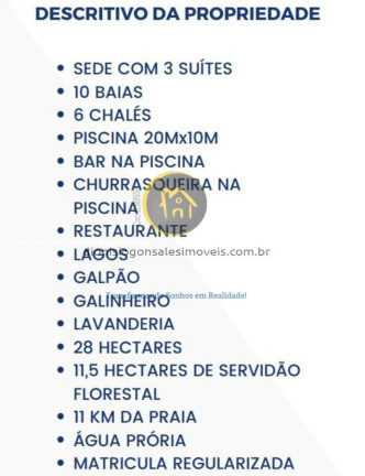 Imagem Chácara com 10 Quartos à Venda, 280.285 m² em Jardim São Francisco - Peruíbe Imagem Chácara com 10 Quartos à Venda, 280.285 m² em Jardim São Francisco - Peruíbe