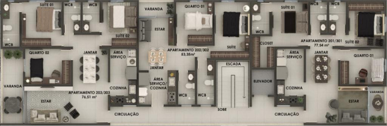 Imagem Apartamento com 3 Quartos à Venda, 78 m² em Bancários - João Pessoa Imagem Apartamento com 3 Quartos à Venda, 78 m² em Bancários - João Pessoa