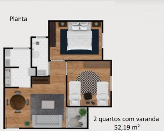 Imagem Apartamento com 2 Quartos à Venda, 52 m² em Splendore Home Club - Taubaté