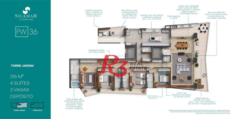 Apartamento com 4 Quartos à Venda, 315 m² em Gonzaga - Santos