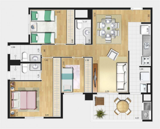 Imagem Apartamento com 2 Quartos à Venda, 64 m² em Jardim São Caetano - São Caetano Do Sul