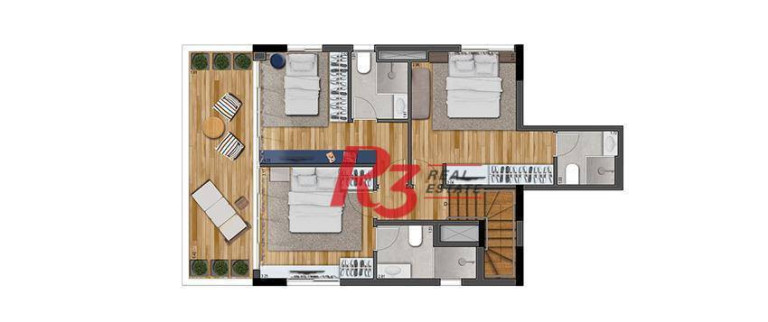 Imagem Apartamento com 2 Quartos para Alugar, 62 m² em Gonzaga - Santos