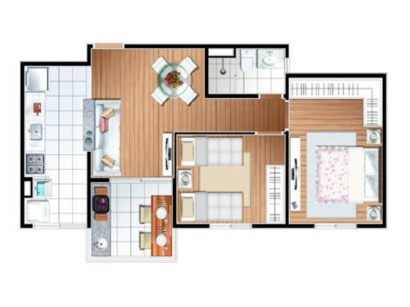 Imagem Imóvel com 2 Quartos à Venda, 53 m² em Vila Pires - Santo Andre