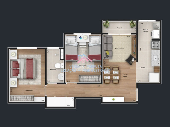 Imagem Apartamento com 2 Quartos à Venda, 52 m² em Jardim Santa Gertrudes - Jundiaí