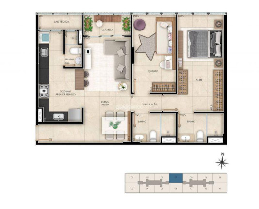 Imagem Apartamento com 2 Quartos à Venda, 100 m² em Noroeste - Brasilia