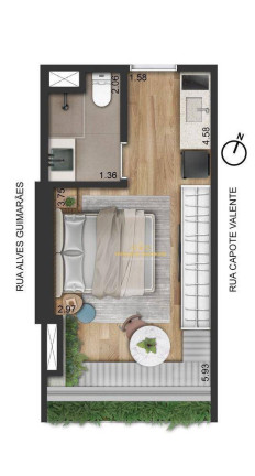 Imagem Studio com 1 Quarto à Venda, 20 m² em Pinheiros - São Paulo