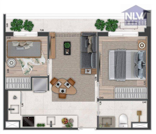Apartamento com 2 Quartos à Venda, 43 m² em Bela Vista - São Paulo