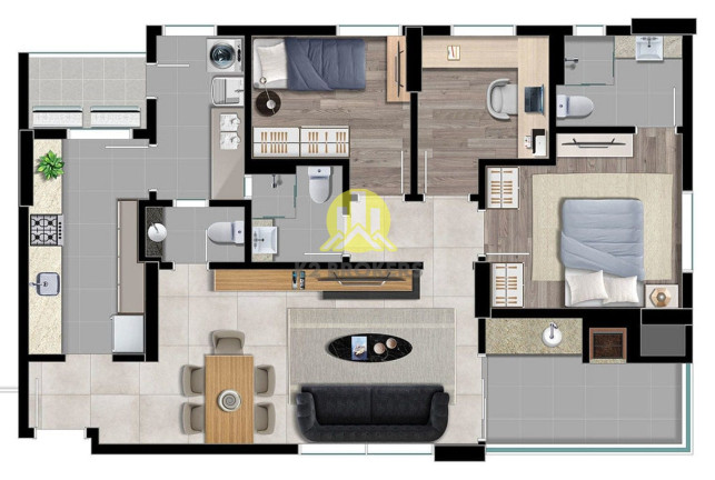 Imagem Apartamento com 3 Quartos à Venda, 95 m² em Centro - Curitiba Imagem Apartamento com 3 Quartos à Venda, 95 m² em Centro - Curitiba