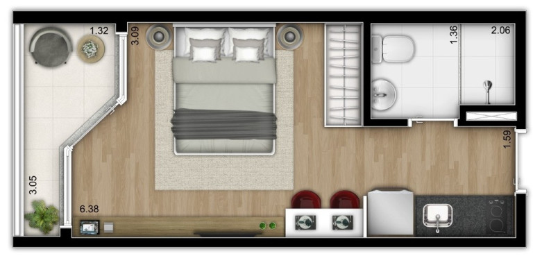 Imagem Imóvel com 1 Quarto à Venda, 24 m² em Liberdade - São Paulo