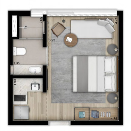 Imagem Imóvel com 1 Quarto à Venda, 25 m² em Sumaré - São Paulo