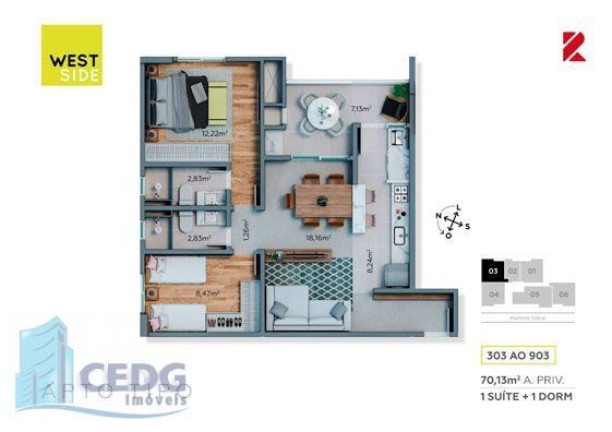Imagem Apartamento com 2 Quartos à Venda, 67 m² em São Francisco - Curitiba