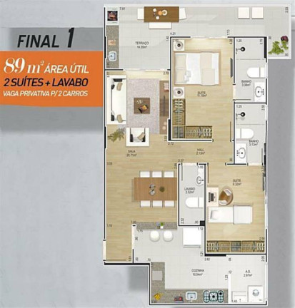 Apartamento com 2 Quartos à Venda, 89 m² em Canto Do Forte - Praia Grande