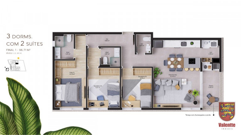 Imagem Apartamento com 3 Quartos à Venda,  em Cacupé - Florianópolis
