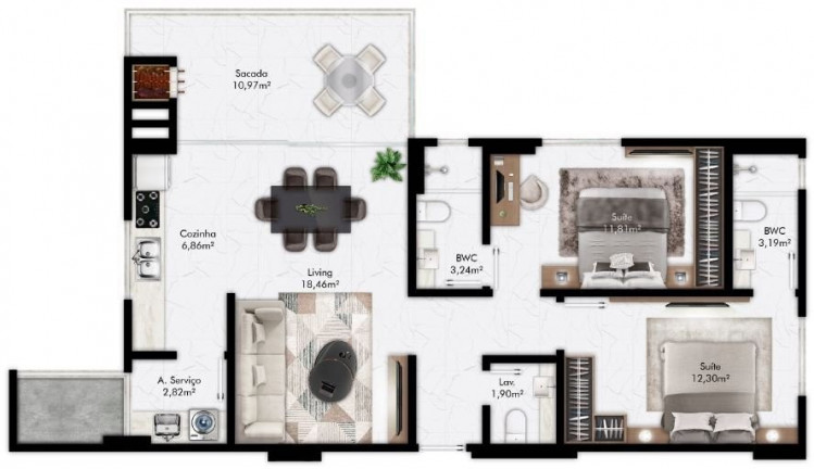 Imagem Imóvel com 3 Quartos à Venda, 103 m² em Meia Praia - Itapema