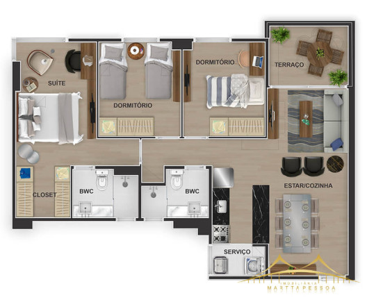 Imagem Apartamento com 2 Quartos para Alugar, 59 m² em Capim Macio - Natal Imagem Apartamento com 2 Quartos para Alugar, 59 m² em Capim Macio - Natal