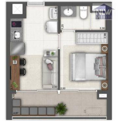 Apartamento com 1 Quarto à Venda, 31 m² em Vila Pompeia - São Paulo