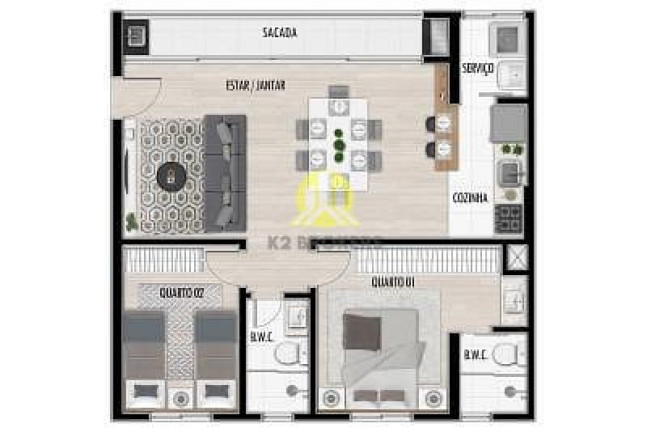 Imagem Apartamento com 2 Quartos à Venda, 44 m² em água Verde - Curitiba Imagem Apartamento com 2 Quartos à Venda, 44 m² em água Verde - Curitiba
