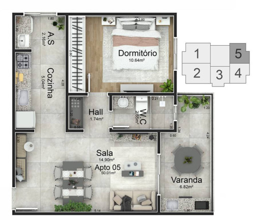 Imagem Apartamento com 1 Quarto à Venda, 50 m² em Caiçara - Praia Grande