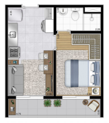 Imagem Apartamento com 1 Quarto à Venda, 37 m² em Mooca - São Paulo